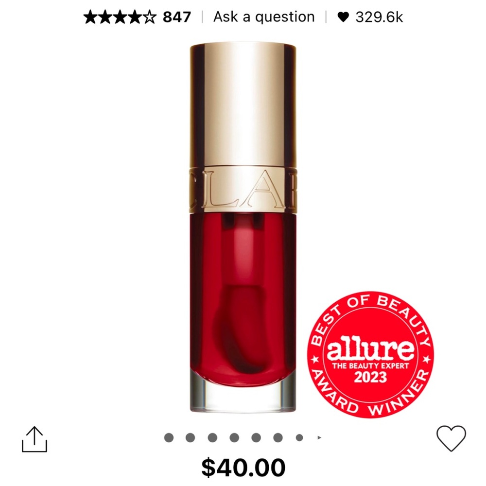 Clarins Lip Comfort Hydrating Oil in Cherry 7ml